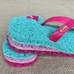 Chinelo Anti Stress Azul Claro com Amortecedor Rosa