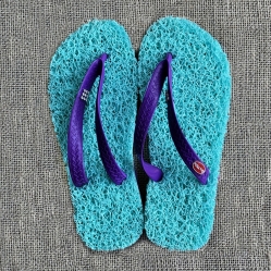 Chinelo Anti Stress Azul Claro com Amortecedor Roxo