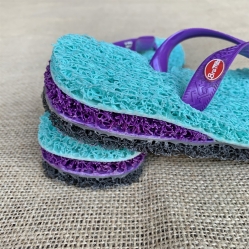 Chinelo Anti Stress Azul Claro com Amortecedor Roxo