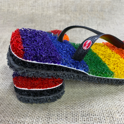 Chinelo Anti Stress Colorido com Amortecedor Preto