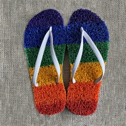 Chinelo Anti Stress Colorido com Amortecedor Preto