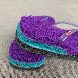 Chinelo Anti Stress Roxo com Amortecedor Azul Claro