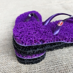 Chinelo Anti Stress Roxo com Amortecedor Preto