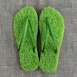 Chinelo Anti Stress Verde Claro com Rosa