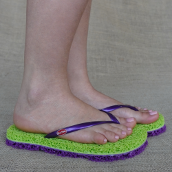 Chinelo Anti Stress Verde Claro com Roxo