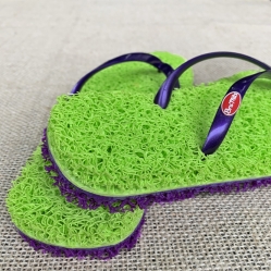 Chinelo Anti Stress Verde Claro com Roxo